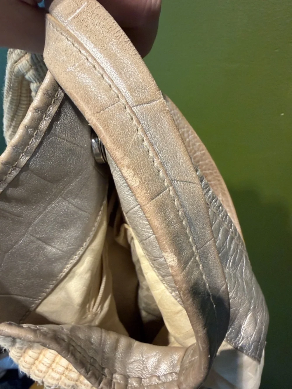 Vintage Furla Cream Woven Hobo Bag - Picture 7 of 7